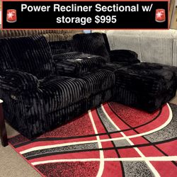New Power Recliner Sectional With Cup Holder And Storage 