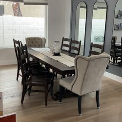 Pottery barn dining table with chairs