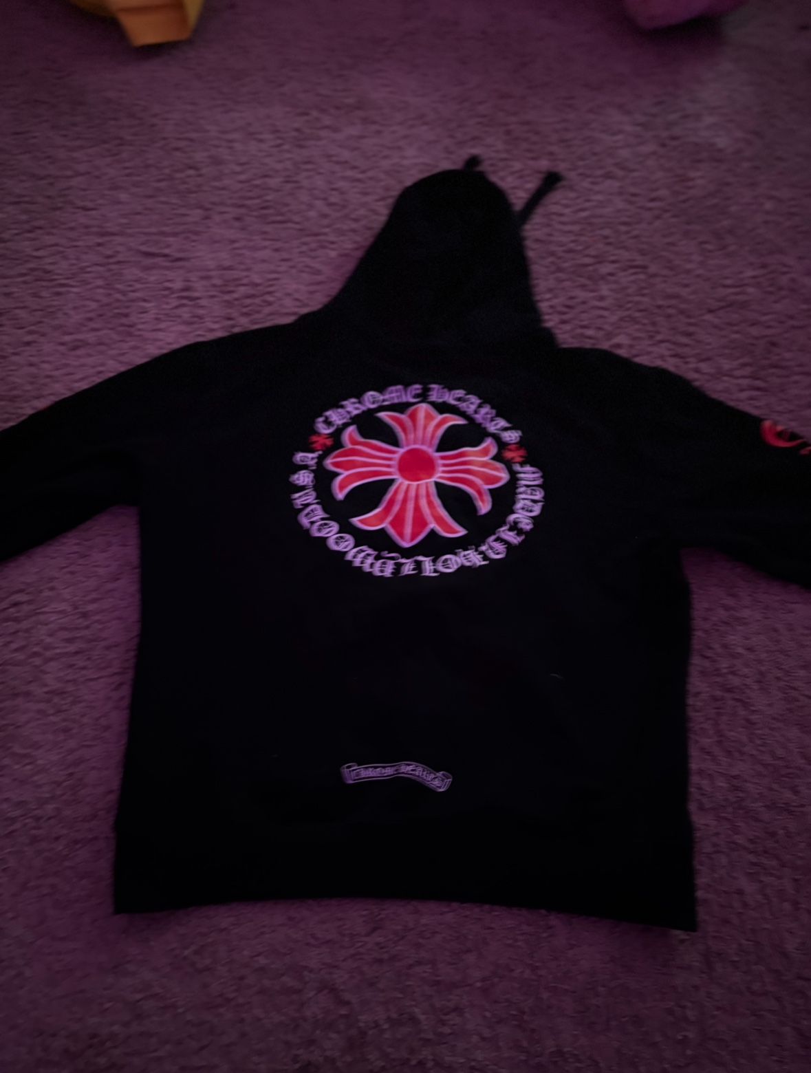 Chrome Hearts Made In Hollywood Plus Cross Zip Up Hoodie 'Black/Red'