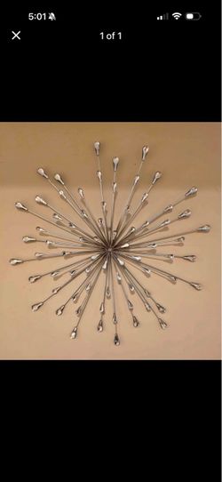 Silver starburst crystal wall decor tripar 28 size large