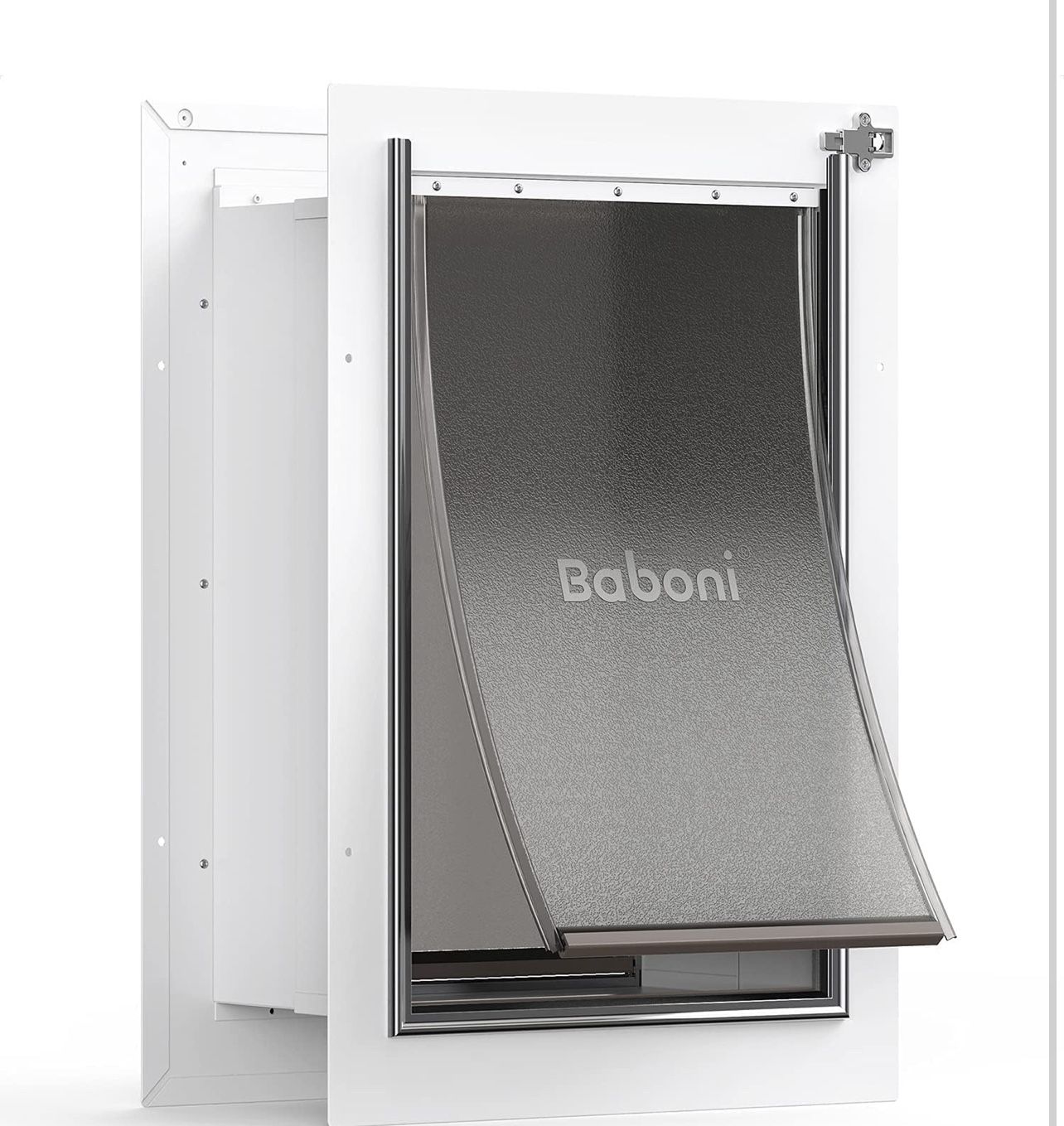 Baboni Pet Door for Wall Steel Frame and Telescoping Tunnel Aluminum Large Size
