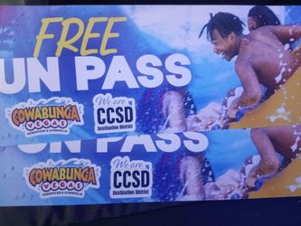 (2) Free admission cowabunga bay kids