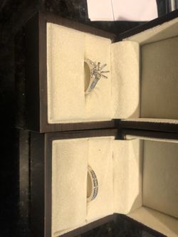 Engagement ring setting and matching wedding band