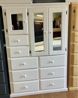 Large tall pine white closet