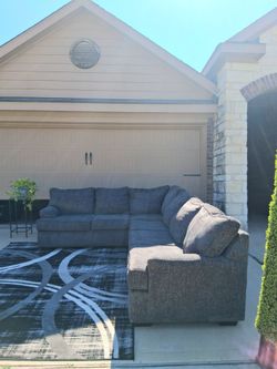 Large Dark Gray Sectional Couch- Free Delivery