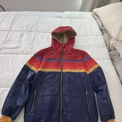 Aviator Nation 5 Strippe Sherpa-Lined Trekker Jacket