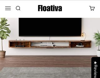 94.48" Pureza Rustic Brown Floating TV Stand