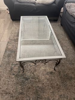 Glass coffee table