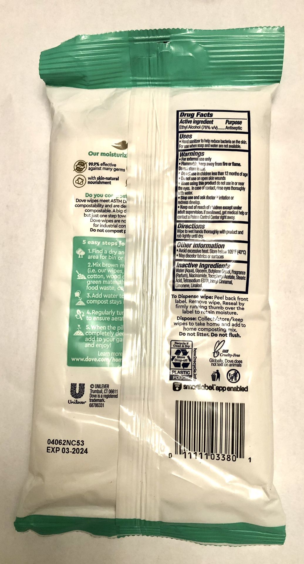 HUGGIES WIPES + DOVE MOISTURIZING HAND SANITIZER WIPES BUNDLE
