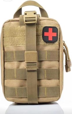 Camouflage Multifunctional Bag, Outdoor Hiking Portable Handbag (Khaki, 5.9in*3.54in*7.9in)