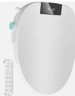 New Bidet Toilet Seat Elongated, Rear and Feminine Wash, Unlimited Warm Water, Heated Seat Warm Air