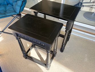 Black Wood Nesting Tables x3