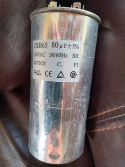 Capacitor CBB65 80u F+-5% 450 VAC 50/60 Hz 40/70/21 C. P1 SH