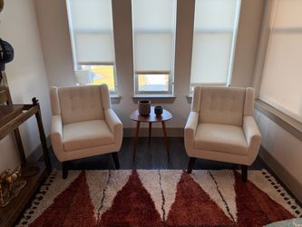 Two never used white living are chairs $45