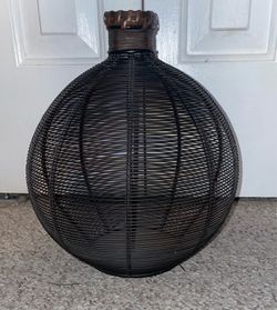 Black Woven Sphere Accent