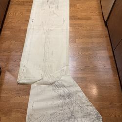 Rare 1963 Seatac Airport Master Blueprint, Overlay, Reverse, Printed Vellum m