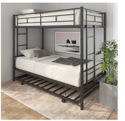 Twin Metal bunkbed with trundle