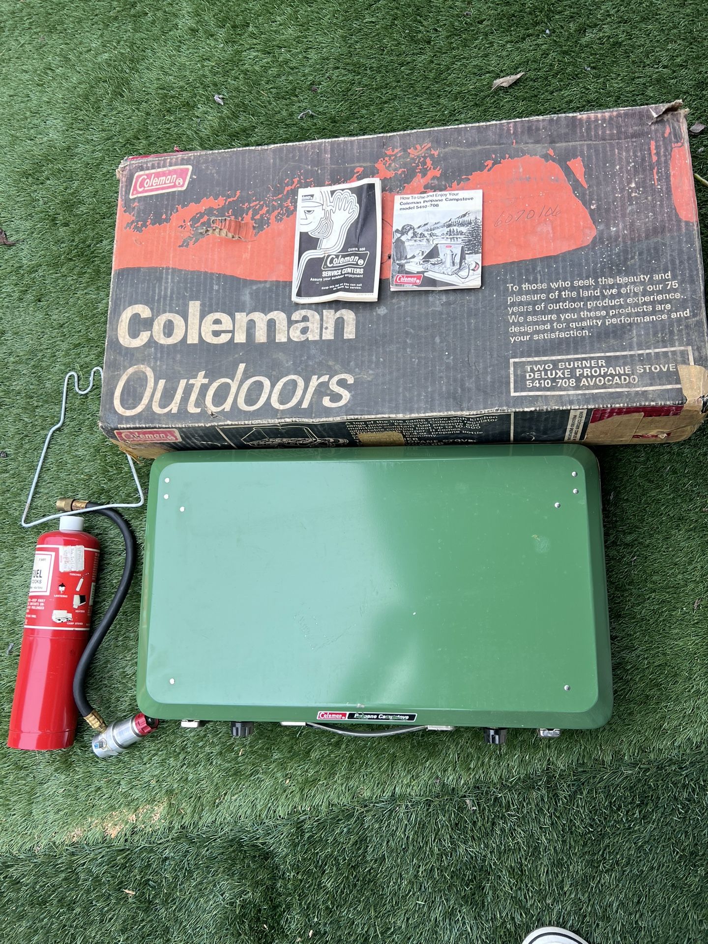 Vintage 1975 Coleman 2 Burner Propane Gas Camp Stove 5410-708