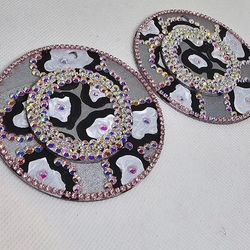 Pink, Platinum Earrings 