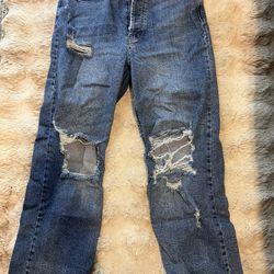 wild fable high rise straight ripped denim jean size 6