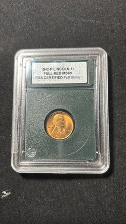 1942 p Lincoln penny . Ms 69