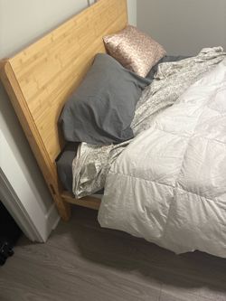 Nectar bamboo bed frame with headboard