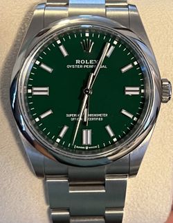 36 mm Rolex Oyster Perpetual Green Dial Rare