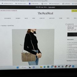 Tan Gucci Canvas Boston Bag