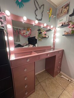 Rose gold vanity