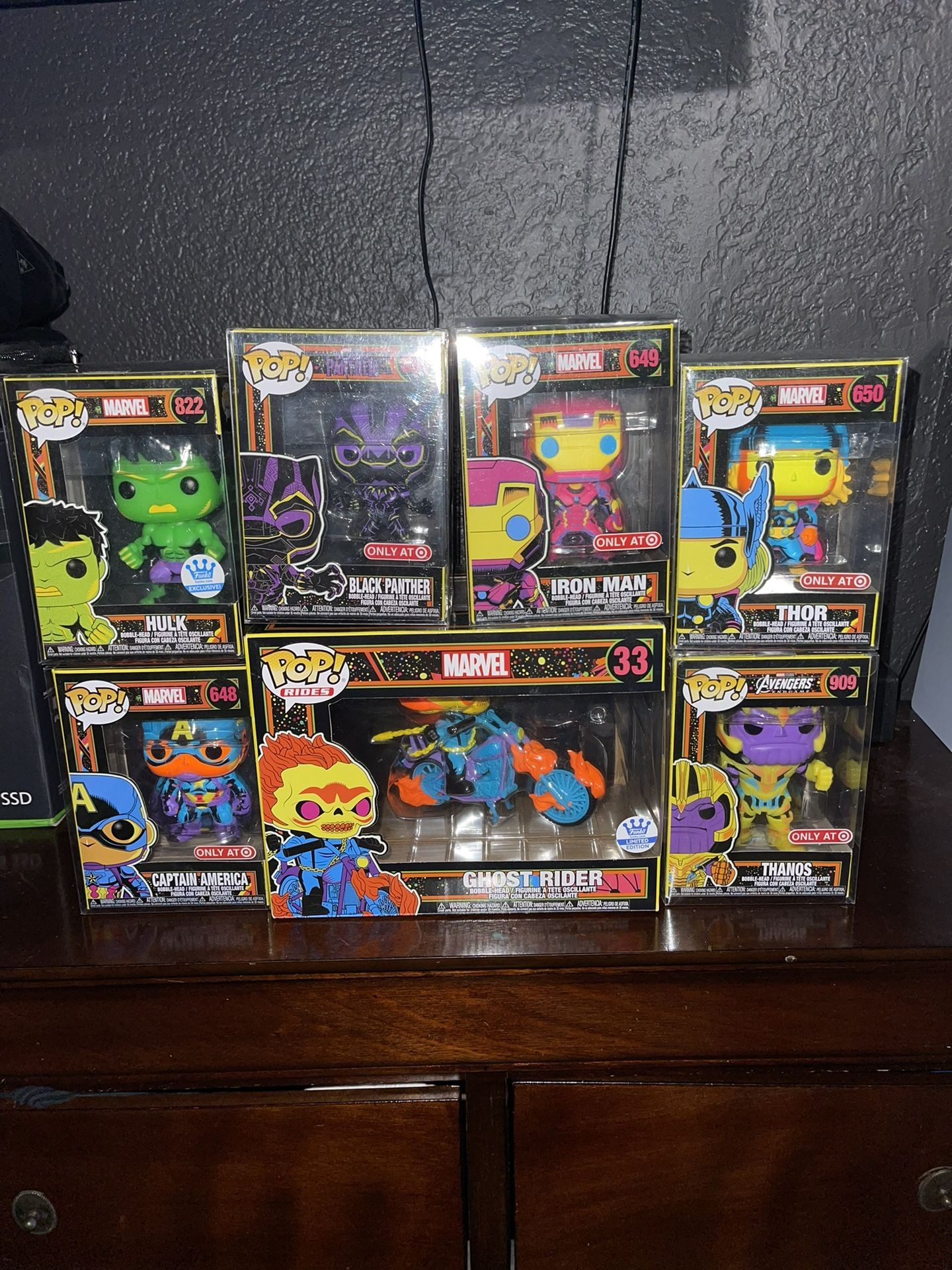 Marvel Blacklight Funko Pop Lot