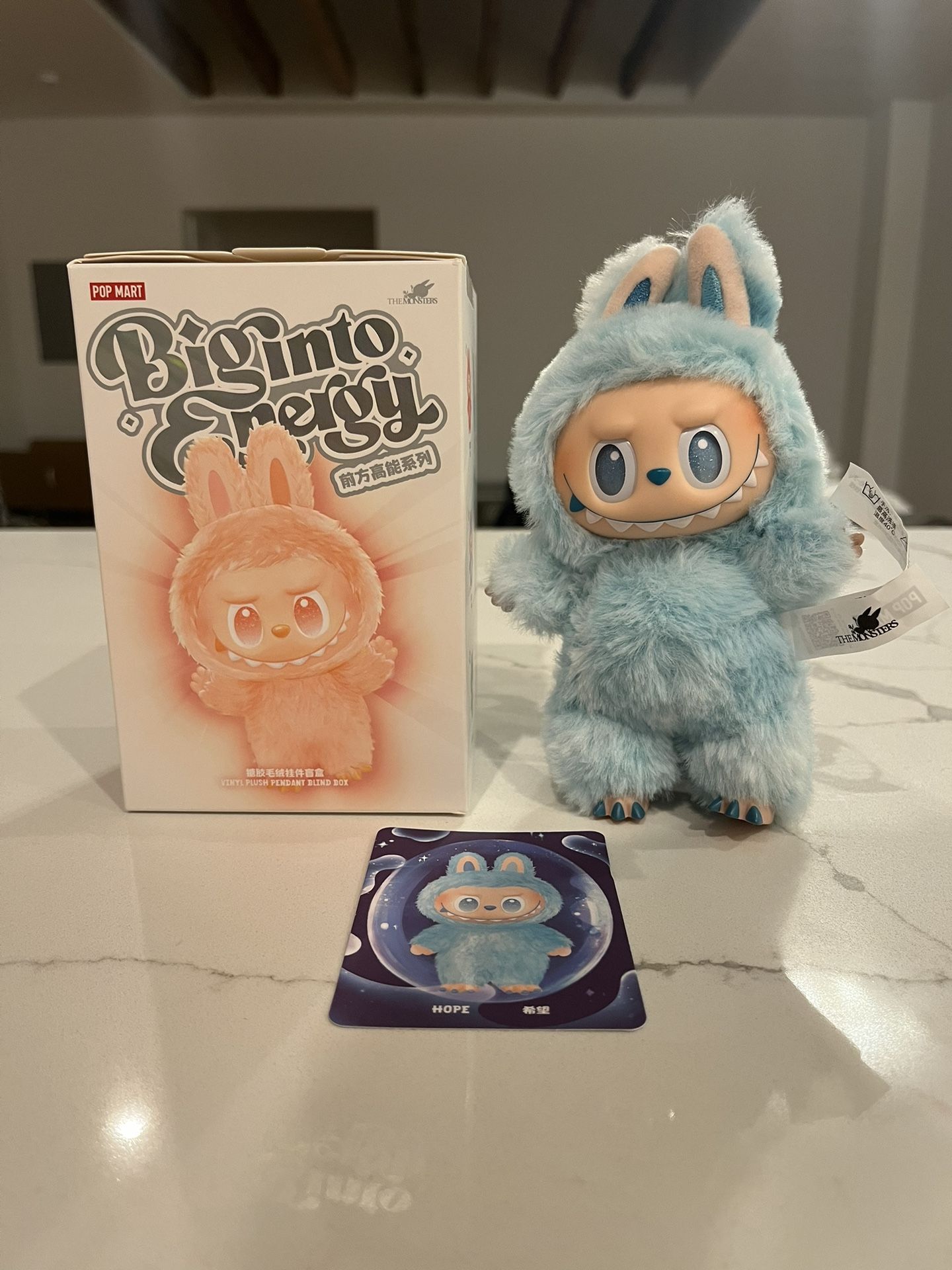 POP NOW - BIG INTO ENERGY LABUBU โHOPEโ (BLUE) ๐ 100% AUTHENTIC