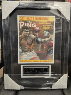 Framed The Ring Magazine Cassius Clay vs. Joe Fraizer May 1971