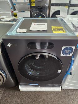 5.8 cu. ft Stackable Front Load Washer in Brushed Black Steel with 26 Wash Programs