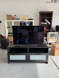 Black TV Stand 47W, 16.5D, 21H