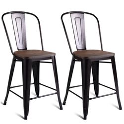 Costway Set of 4 Tolix Bar Stools 