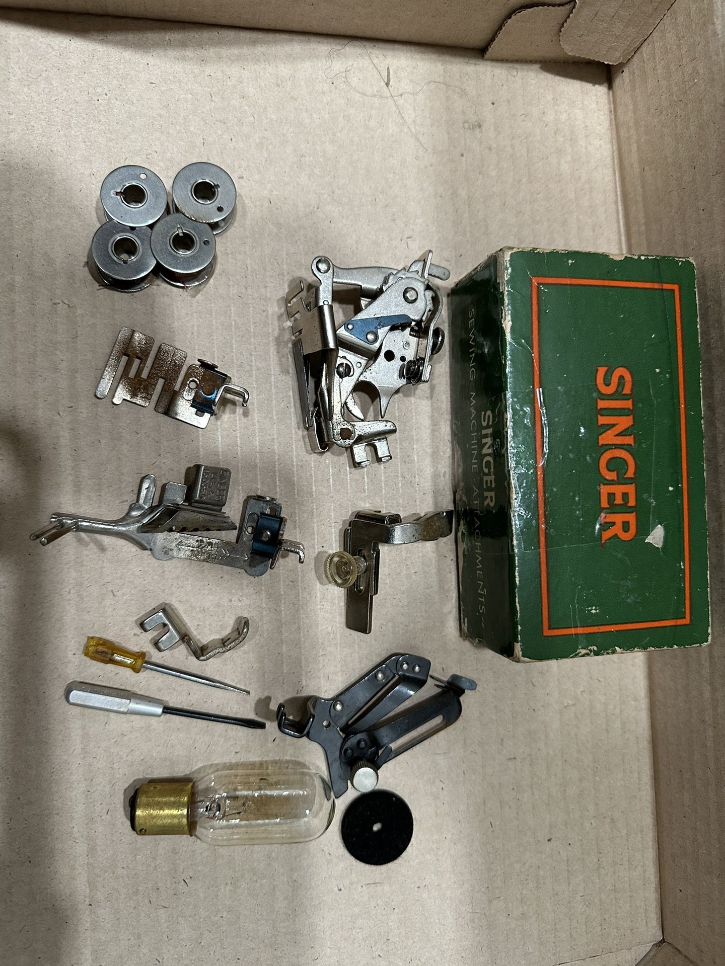 Vintage Lot of Singer Sewing Machine Parts, Accessories And Feet