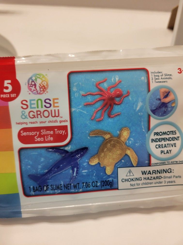 Sense & Grow Sensory Slime Tray, Sea Life 5 Pc Set