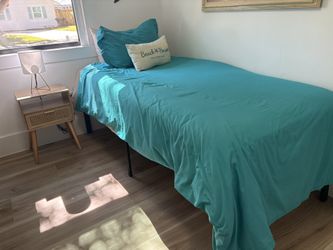 Twin XL bedframe plus mattress 