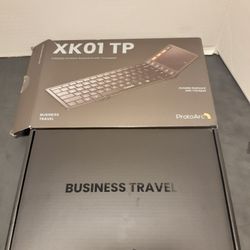 ProtoArc Foldable Keyboard with Touchpad, XK01 TP Folding Portable Keyboard, Full Size Keys, Large Trackpad Bluetooth Travel Keyboard for iPad Laptop 