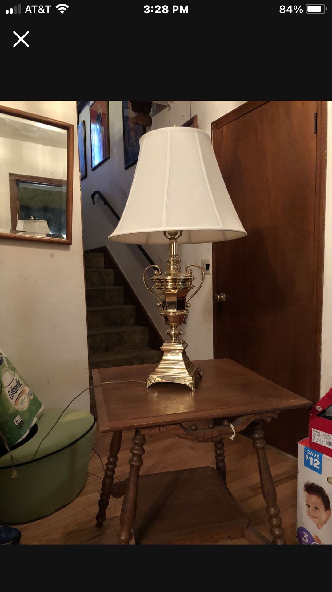 Solid Brass Trophy Lamp 