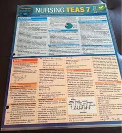 Nursing TEAS 7 Quick Study Laminated Reference Guide