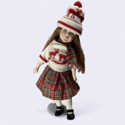 Vintage, 1980-90s, Christmas Doll WITH STAND 17”