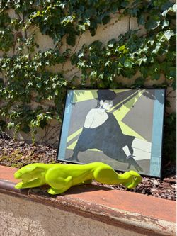 Vintage Mid Century Modern Chartreuse Panther figure