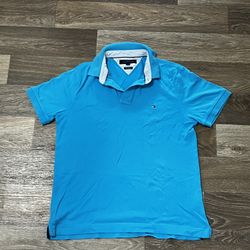 Tommy Hilfiger men's cotton short-sleeve polo shirt in blue