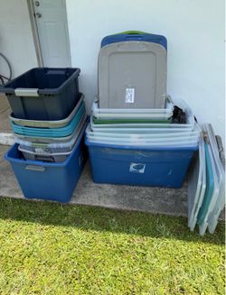 Plastic storage bins