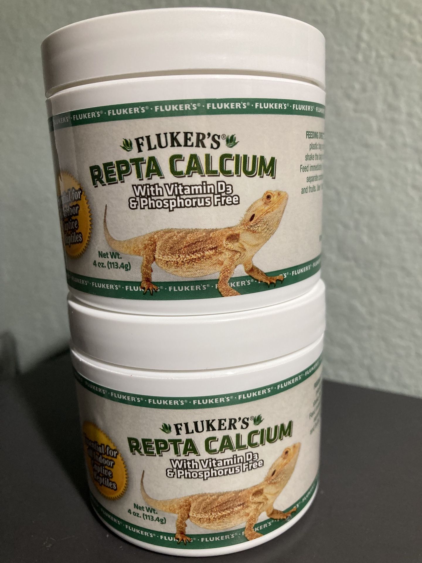 FLUKER'S Calcium Reptile Supplement With Added Vitamin D3, 4 oz (2 Pack)