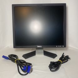 Dell E176FPc 17” LCD Monitor Stand Power and VGA Cables Retro Gaming Used