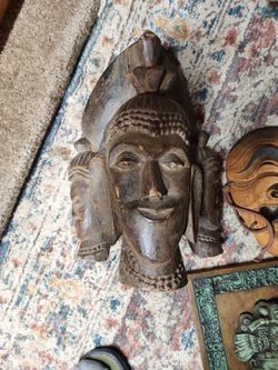 Wood Hand Carved Faces