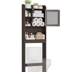 Over The Toilet Adjustable Storage
Organizer Shelf Space Saver Bathroom Brown