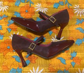 Burgundy Mary Jane Pumps Size 41/ US Woman 9.5